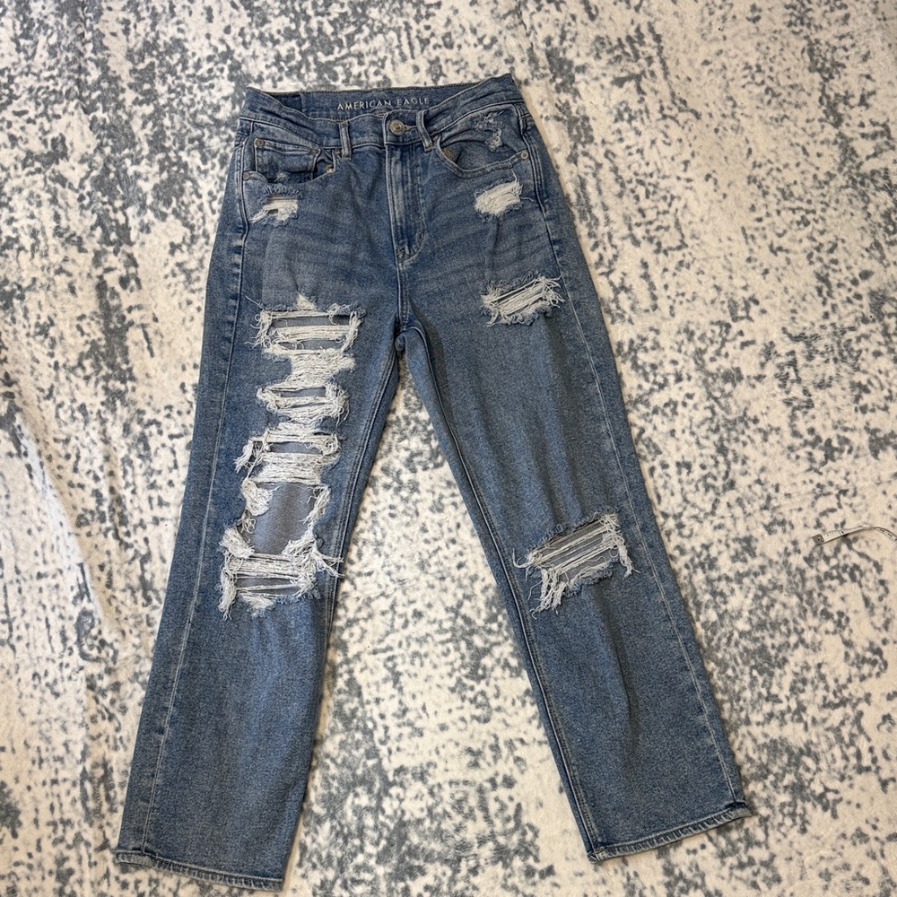 American Eagle Distressed Mom Jeans